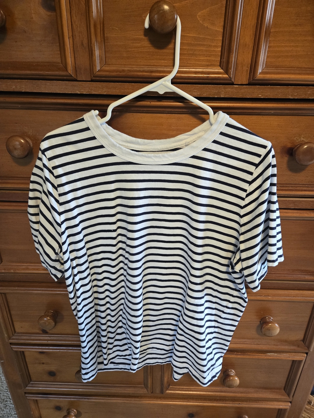 Faherty Blue & White Striped Crewneck Tee